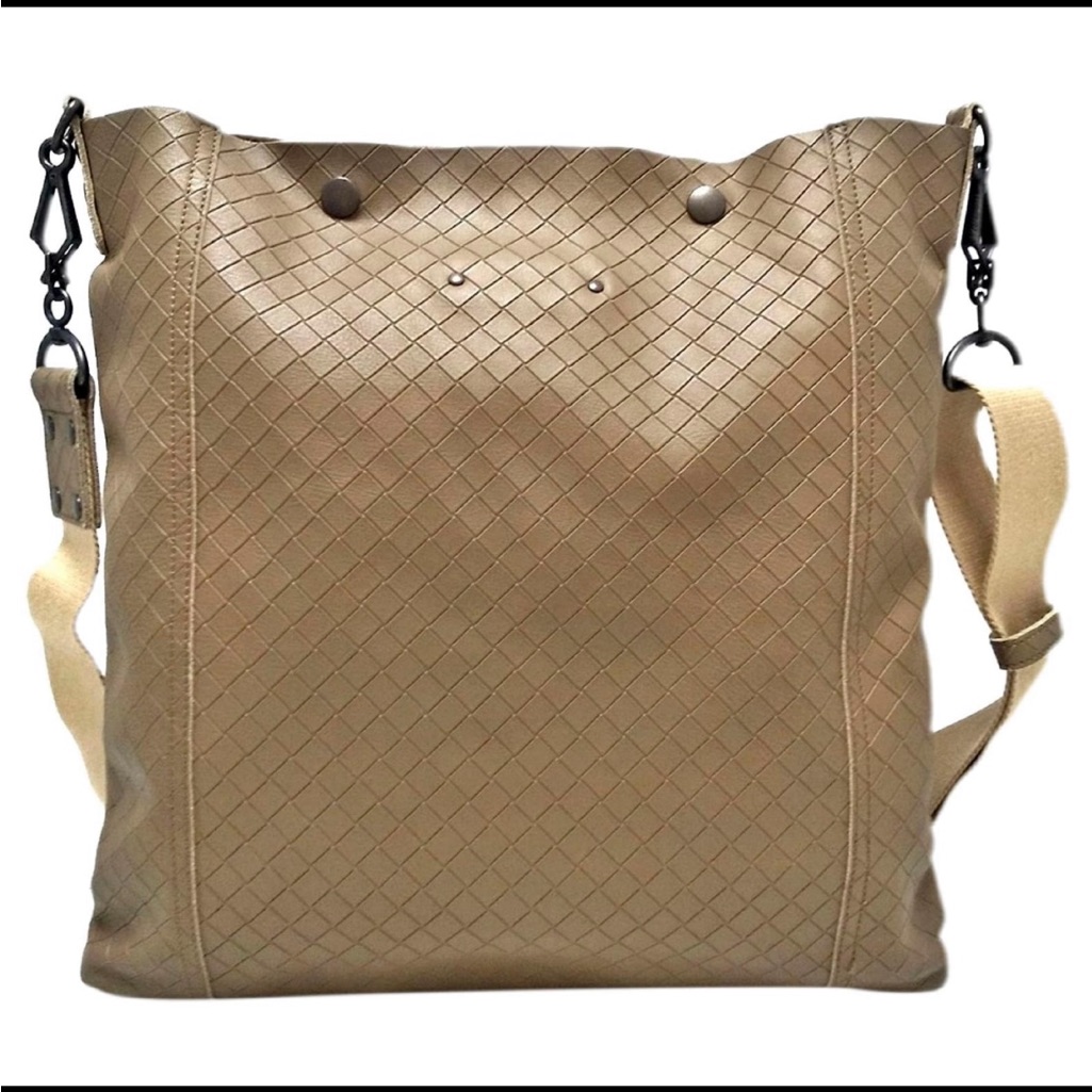 Bottega Veneta Brown Leather Intrecciato Shoulder Bag Authentic Great Condition